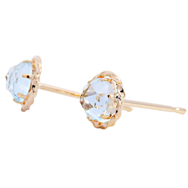 乐天商城 - 【10％OFFクーポン利用で】（267033） ローズカット ブルートパーズ ピアス K18 pierce レディース 女性用 k18 ゴールド 地金 トパーズ ローズカット 18k 18金 ゴールド