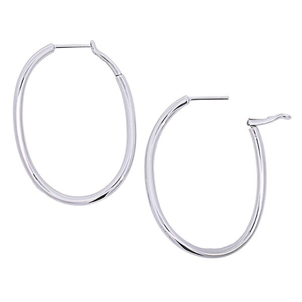 【10％OFFクーポン利用で】（268971）ツイストフープピアス 18金 ホワイトゴールド 幅2mm 32mm リングピアス ひねり フェミニン ゴールド シルバーカラー 金属アレルギー対応