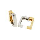 (e245972)リバーシブル K18/K14WG ノンホールピアス イヤリング イヤーカフ イヤークリップ 18k 14ホワイトゴールド スクエア型 レディー...