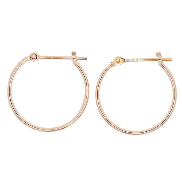 （k117）フープピアス 1mm-17mm アクセサリー ジュエリー K18製 両耳用 ピアス 金属アレルギー 極細 1mm幅 キャッチレス リング ゴールド k18