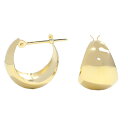 【10%OFFクーポン利用で】(km1015)日本製 ボリュームピアス 月甲 K18 月甲ピアス 10mm×15mm 地金 ピアス フープ 18金 イエローゴー...