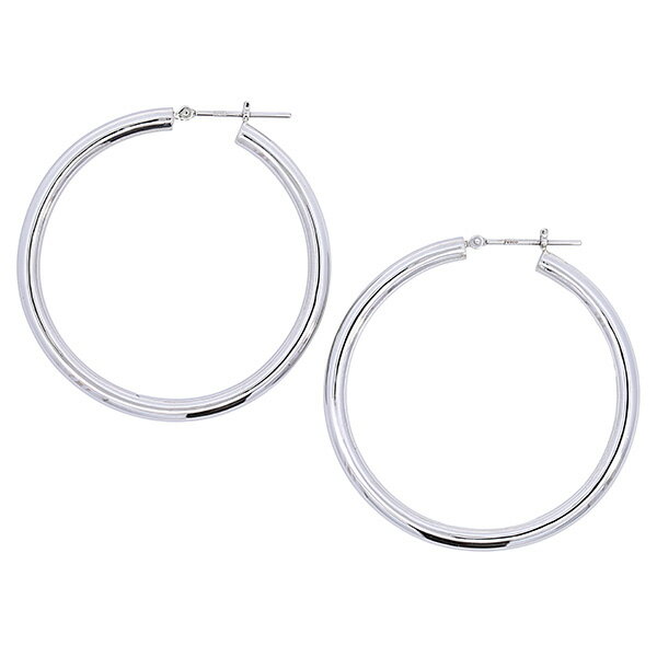 【10％OFFクーポン利用で】（p340）プラチナピアス 大きめ フープピアス 3mm×40mm PT900 リングピアス 1ペア 大きめ 太め シンプル アクセサリー 金属アレルギー対応