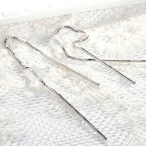 White Gold - 【10％OFFクーポン利用で】（pe196336）K18WG シンプル アメリカン ピアス 60mm かわいい 人気 おすすめ ピアス 揺れるピアス ジュエリー ゴールドピアス ホワイトゴールド 18金 プレゼント