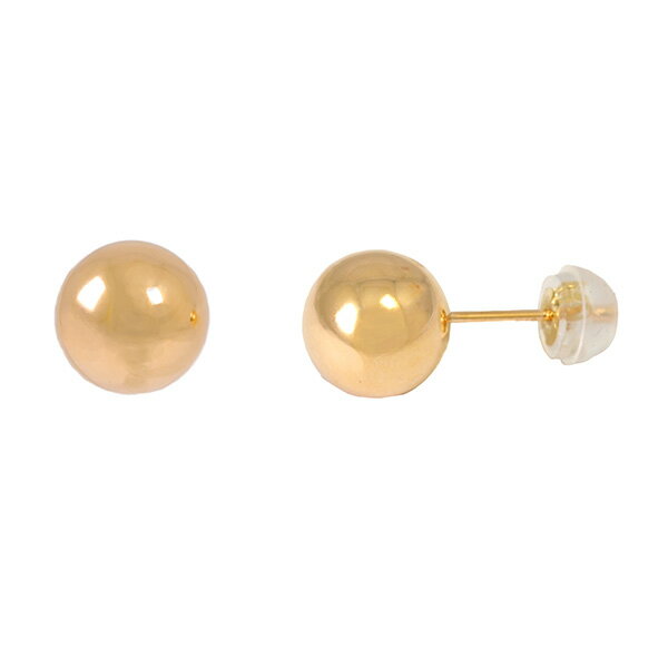 （pe239113）ボールピアス シンプル 18金 ピアス 8mm 大きい 人気 ピアス プレゼント ピヤス ぴあす スタッド 地金 ジガネ 丸玉ピアス メンズ 18k k18