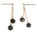 【10%OFFクーポン利用で】(pe247103)ピアス 18kイエローゴールドサファイヤ 4mm ピアス ぶら下がり 両耳 レディース 女性 かわいい 揺れる 9月 誕生石 プレゼント おしゃれ さくらんぼ