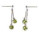 【10%OFFクーポン利用で】(pe247110)ピアス 14kホワイトゴールド ペリドット 4mm ピアス ぶら下がり 両耳 レディース 女性 かわいい 揺れる 8月 誕生石 プレゼント K14WG