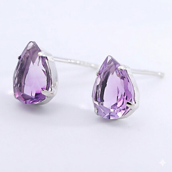 樂天商城 - 【10％OFFクーポン利用で】14WG アメジストピアス ホワイトゴールド 2月 誕生石