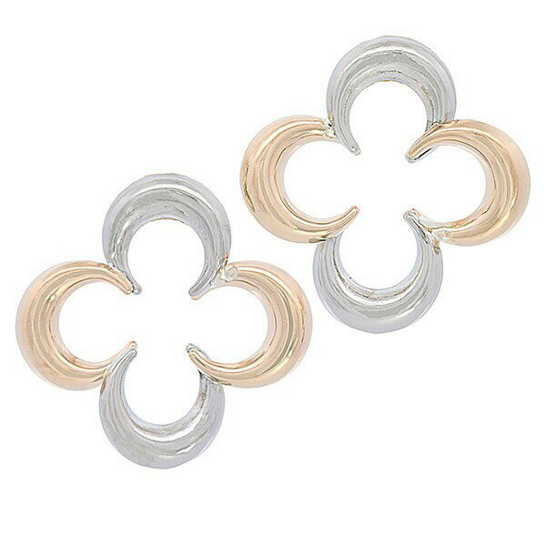 樂天商城 - 【10％OFFクーポン利用で】コンビカラー クローバースタッドピアス PT K18