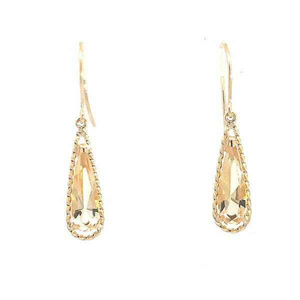 乐天商城 - ピアス 18K シトリン ぶら下がり フックタイプ