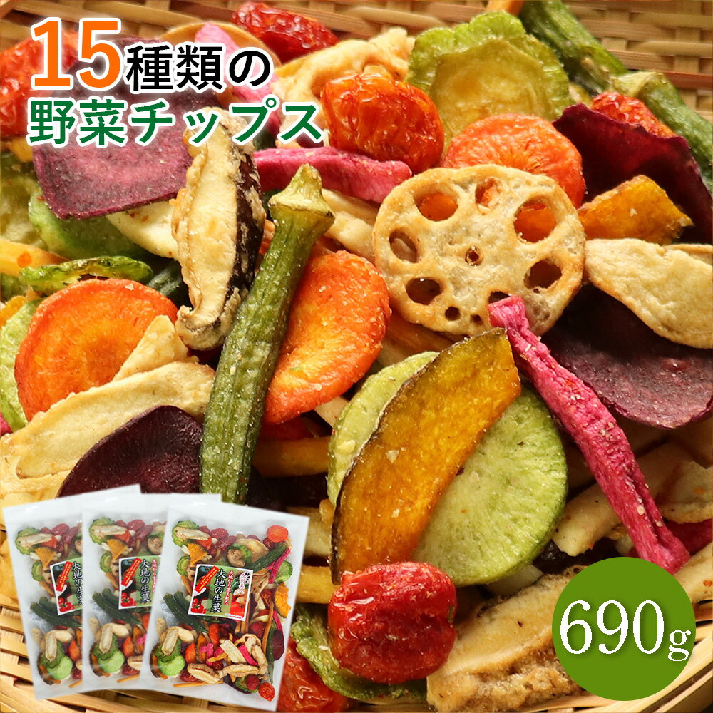 15種類の野菜チップス 690g 送料無料 230g×3セット 大容量 小分け 野菜スナック お菓子 クリスマス ギフト 贈り物 おやつ さつまいも オクラ おつまみ ドライフルーツ 酒の肴 非常食 保存食 家飲み 宅飲み