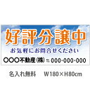 不動産横断幕「好評分譲中」 1.8m×0.8m 空