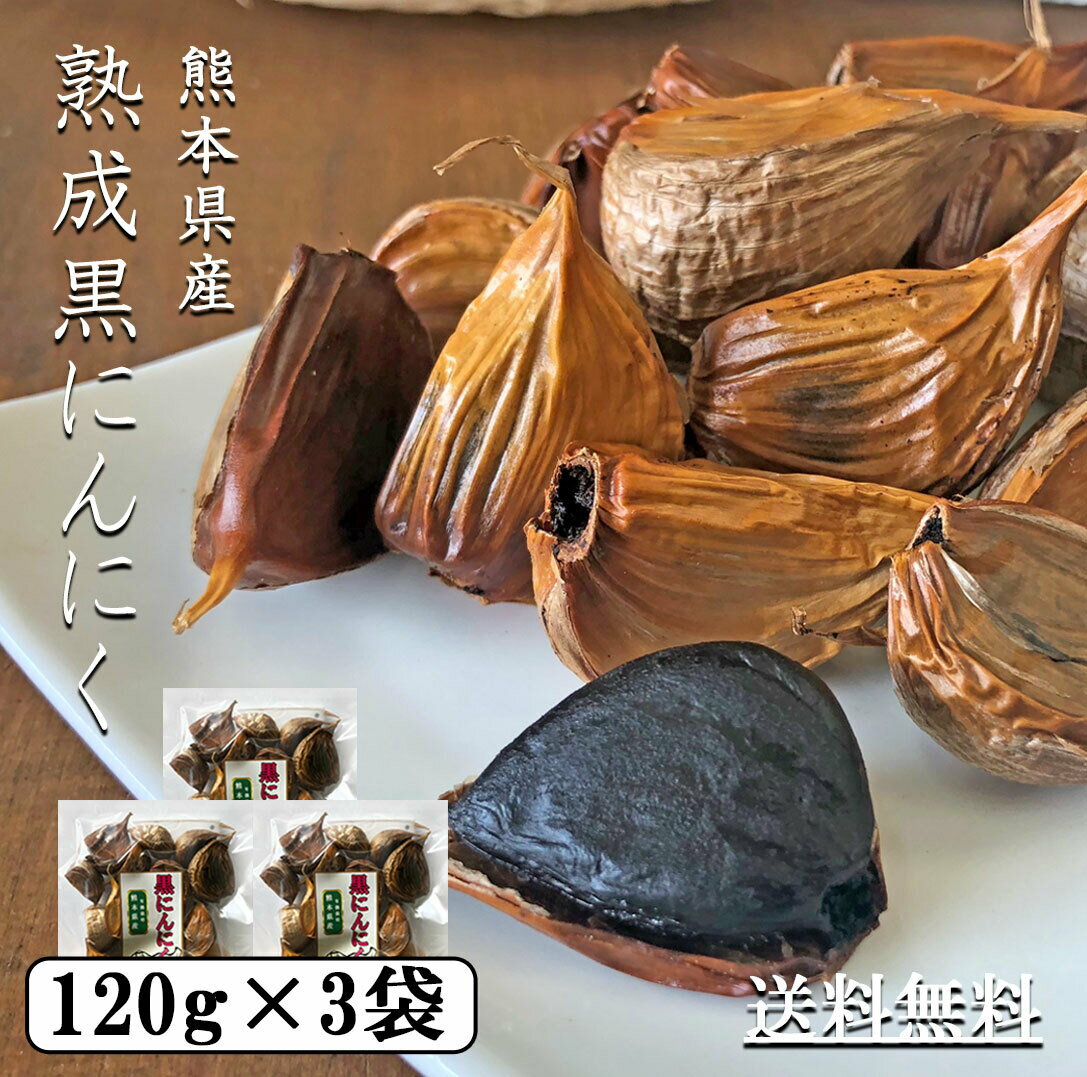 【熊本県産】1ヶ月熟成 無添加食品 熟成黒にんにく 120g×3袋 【 黒にんにく 国内産 黒ニンニク 少量 国産 ニンニク 熟成黒ニンニク 熟成 にんにく 熟成にんにく 熟成ニンニク オーガニック 熊本 熊本産 ギフト お取り寄せ 送料無料 】