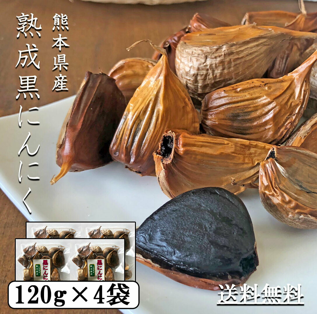 【熊本県産】1ヶ月熟成 無添加 熟成黒にんにく 120g×4袋 【 国産 熟成黒ニンニク 熟成 黒にんにく 黒ニンニク にんにく ニンニク 熟成にんにく 熟成ニンニク オーガニック国産 熊本 熊本産 熊本県産 ギフト お取り寄せ 送料無料 】