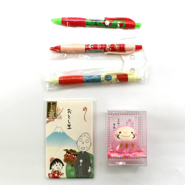 Shinzi Katoh 赤ずきんシャープペン マトリョーシカボールペン Cheriシャープペン ちびまる子ちゃんポチ袋 幸運ダルマ（ピンク）