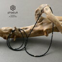 phaduA(パ・ドゥア) ブラック オニキス ビーズネックレス / 3mm カット / アンクレット / 2way / 黒瑪瑙 めのう / 天然石 パワースト...