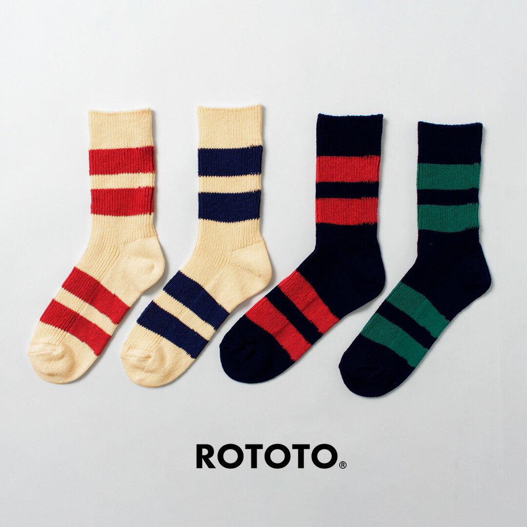 樂天商城 - 【10％OFFクーポン対象】ROTOTO（ロトト） リサイクルコットン ストライプソックス 靴下 日本製 / メンズ レディース