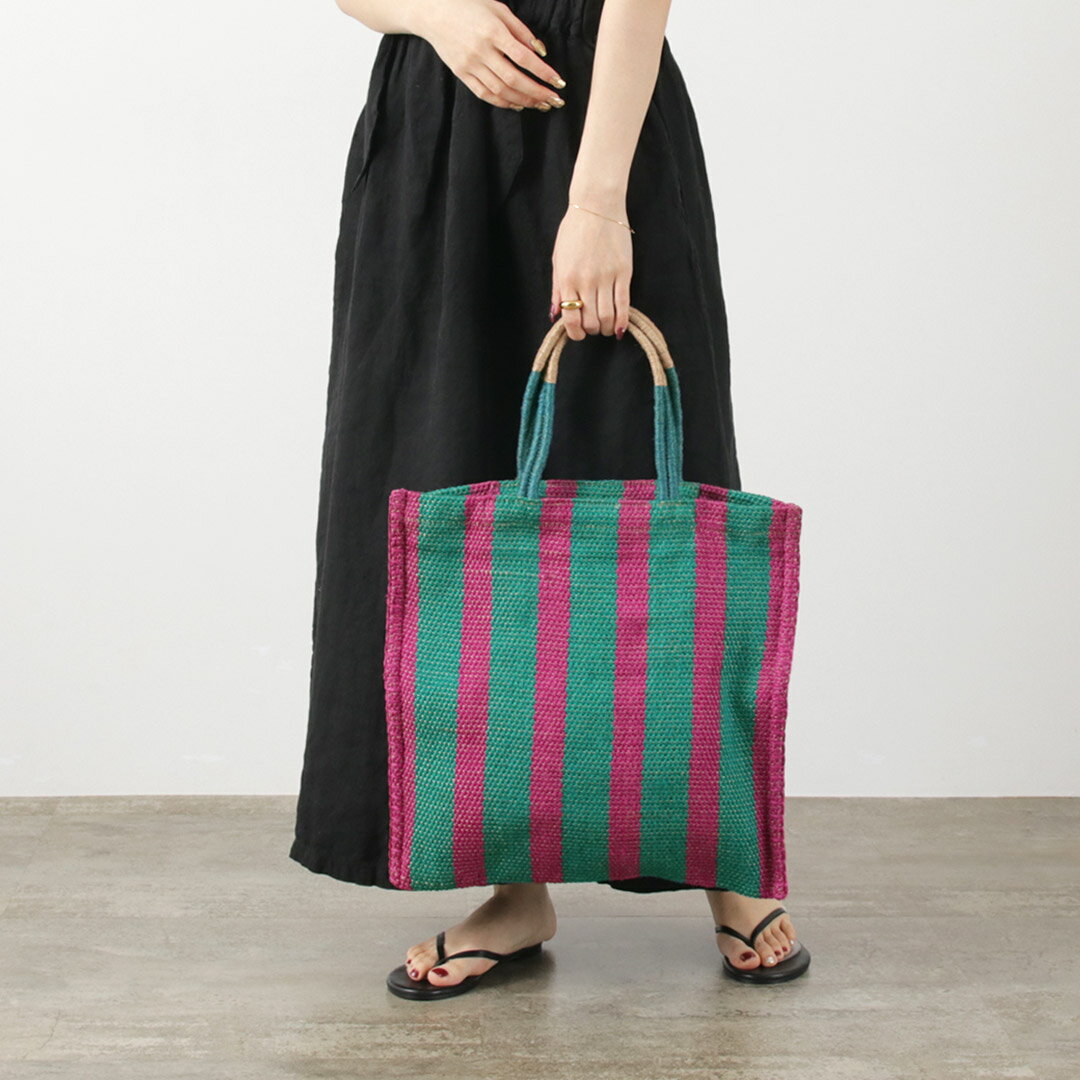 楽天市場】麻 ジュート トートバッグ（カラーブルー）（バッグ｜バッグ