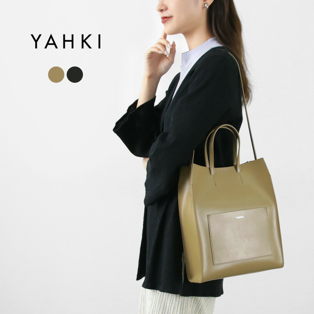 ヤーキ 革トートバッグ レディース YAHKI（ヤーキ） W FACE 2Way ポケット トートバッグ / レディース 鞄 カバン レザー W FACE 2Way Pocket Tote Bag