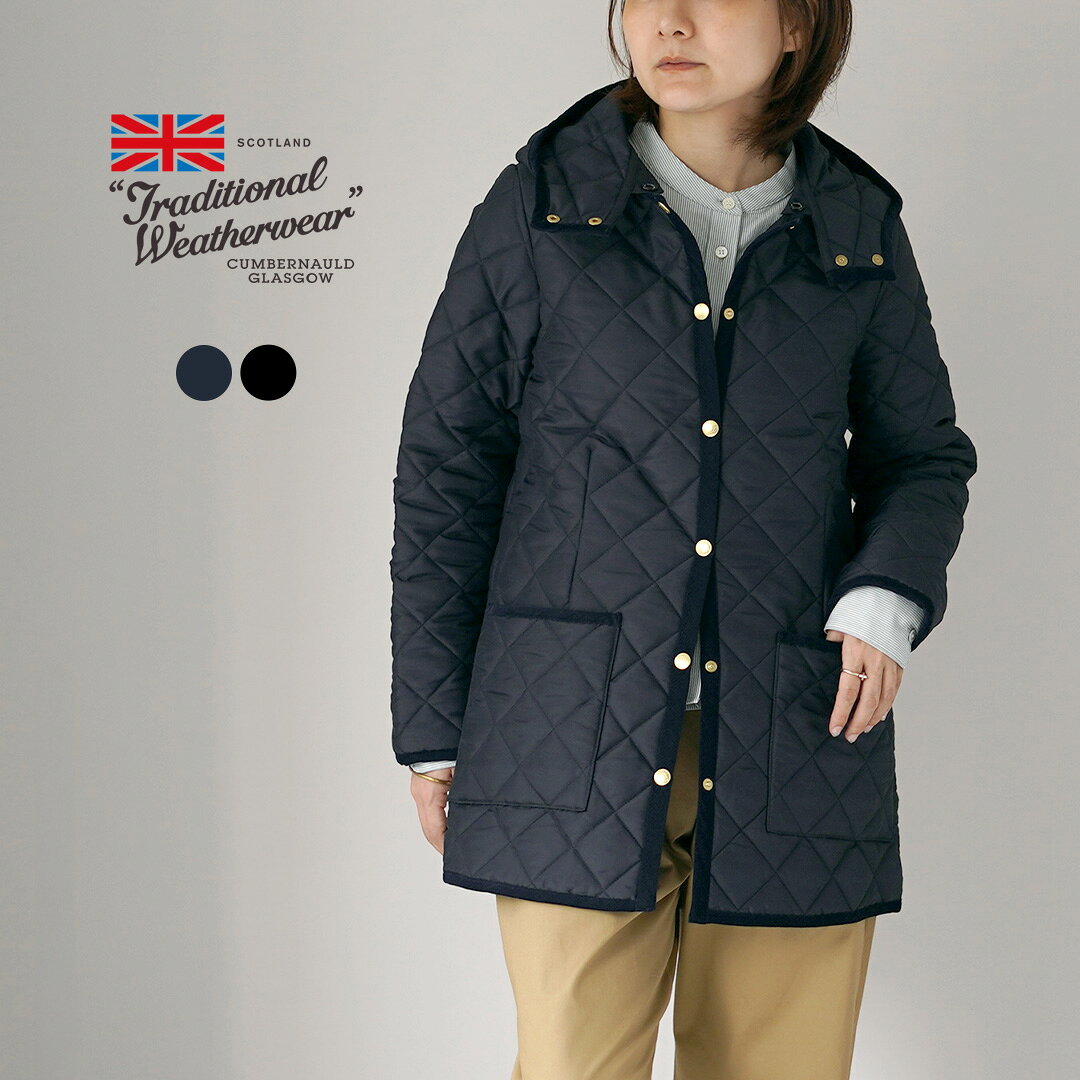 TRADITIONAL WEATHERWEAR（トラディショナル ウェザーウェア） ARKLEY MIDDLE HOOD アークリー ミドル フーディー キルティング コート / レディース ミドル丈 フード 撥水 軽量