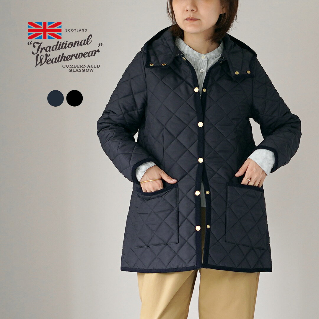 【10％OFFクーポン対象】TRADITIONAL WEATHERWEAR（トラディショナル ウェザーウェア） ARKLEY MIDDLE HOOD アークリー ミドル フーディー キルティング コート / レディース ミドル丈 フード 撥水 軽量