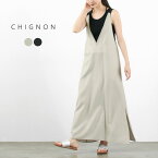 【30％OFF】CHIGNON（シニヨン） リネンライク フリンジ キャミ ワンピ / レディース ワンピース ロング 無地 LINEN LIKE FRINGE CAMI ONEPIECE【セール】