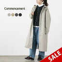 【50％OFF】COMMENCEMENT（コメンスメント） フーデッド シャツコート / アウター ロング レディース フード 長袖 日本製 ゆったり 綿 コットン C-196 Hooded shirt coat【セール】