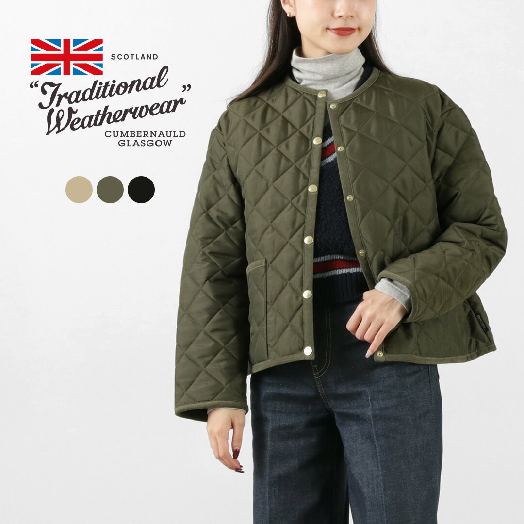 【Max6,000円OFFクーポン対象！】TRADITIONAL WEATHERWEAR（トラディショナル ウェザーウェア） アークリー Aライン ノーカラーキルティングジャケット / レディース アウター ライトアウター コート ショート丈 ARKLEY A-LINEのサムネイル