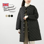 TRADITIONAL WEATHERWEAR（トラディショナル ウェザーウェア） アークリー Aライン ノーカラーキルティングコート / レディース アウター ライトアウター コート ロング丈 ARKLEY LONG A-LINE