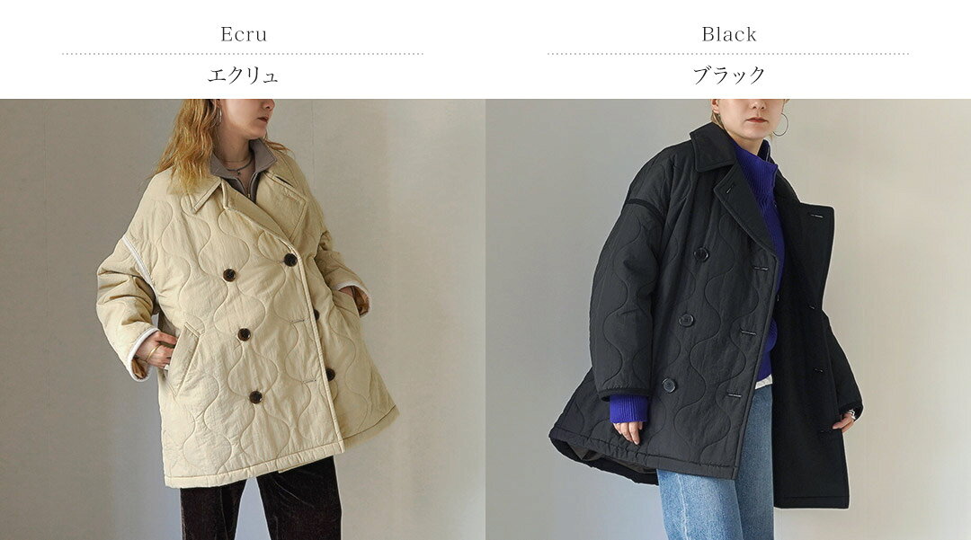 【50％OFF】KHA:KI（カーキ） ミリタリーキルト ピーコート / レディース キルティング Pコート ミドル丈 中綿 MIL QUILT PEA COAT【セール】 daigochi-10006788 GochI by ROCOCO サンプル画像2