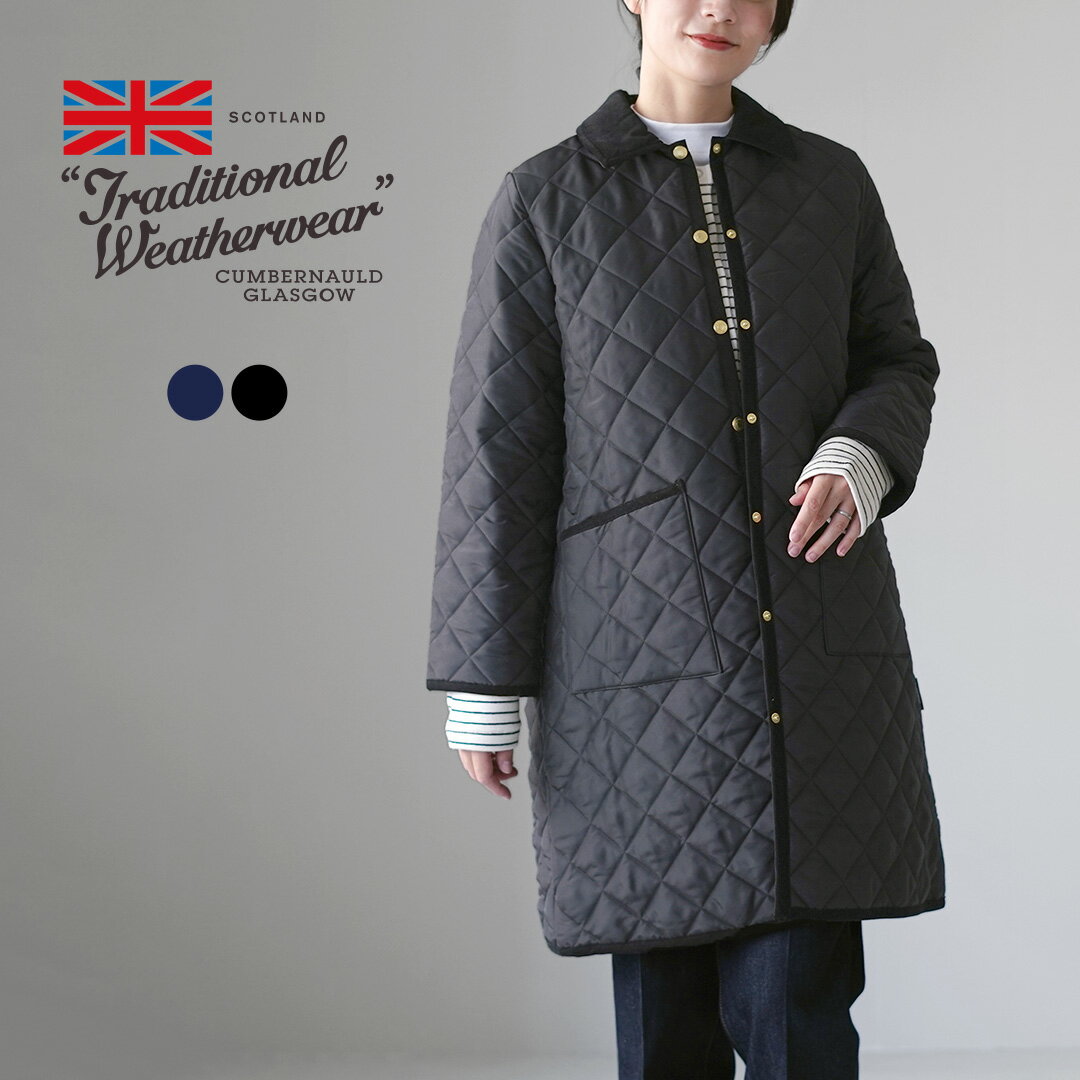 TRADITIONAL WEATHERWEAR（トラディショナル ウェザーウェア） WAVERLY A-LINE LONG ジャケット / ロングコート キルティング レディース ジャケット シャツカラー
