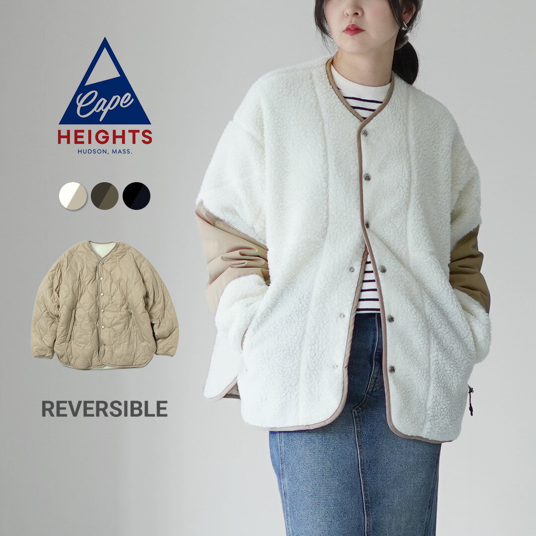乐天商城 - CAPE HEIGHTS（ケープハイツ） KINSELLA×TAION リバーシブル フリースダウン ジャケット / レディース ブルゾン ボア ノーカラー アウトドア