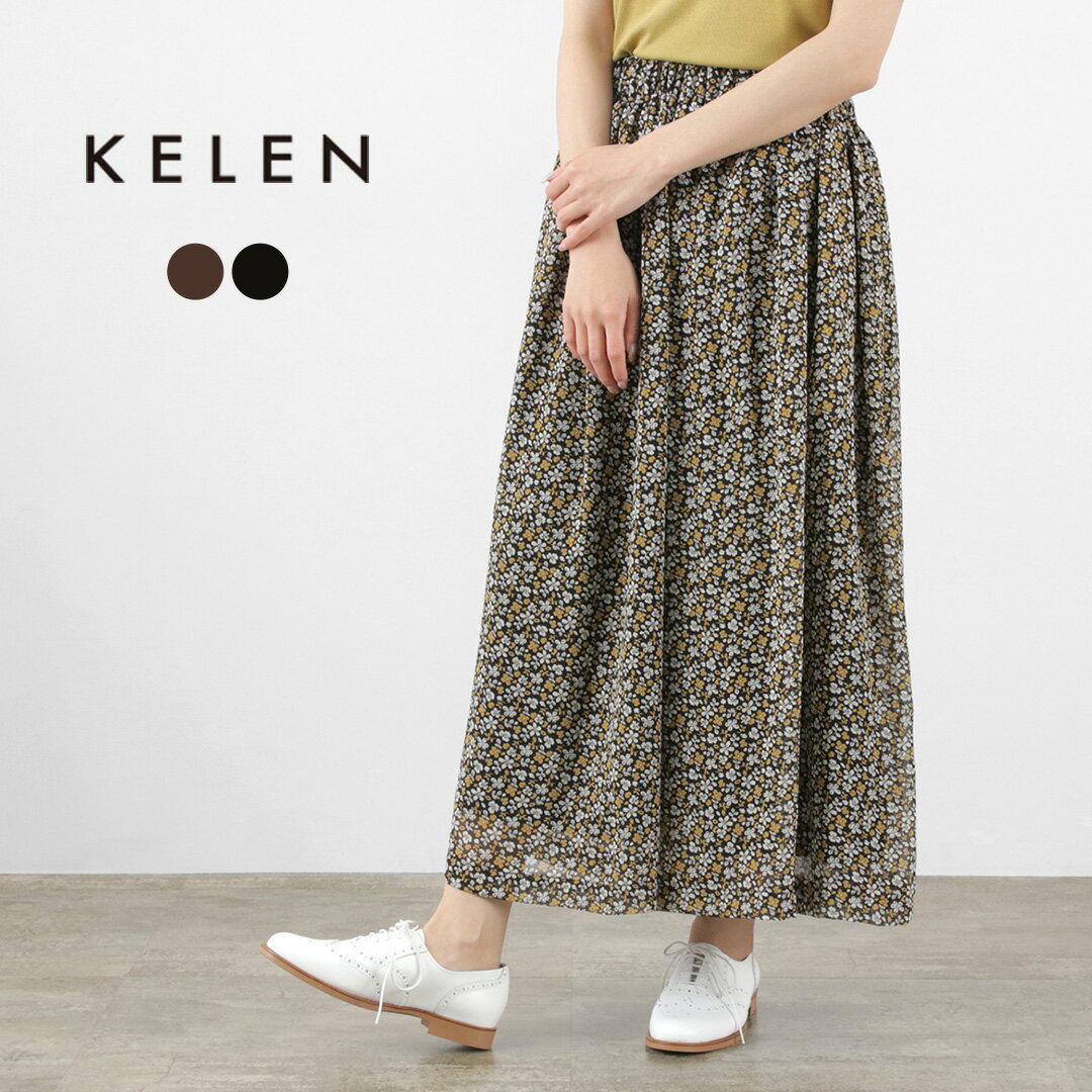 【期間限定50％OFF】KELEN（ケレン） URBE ヴィンテージフラワー ギャザー パンツ / レディース 花柄 イージー シアー 総ゴム URBE Vintage Gather Pants【セール】 / es3