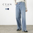 CYAN TOKYO（シアン トーキョー） スリットヘム ワイドデニム / レディース ボトムス パンツ Slit Hem Wide Denim