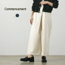 COMMENCEMENT(コメンスメント) コットン ラップパンツ / レディース ボトムス ウエストゴム ワイド 綿 日本製