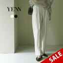 【30%OFF】YENN(イェン) カーブ テーパードパンツ / レディース ボトムス ワイド 後ろゴム CURVED TAPERED PT【セール】