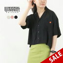 【30%OFF】UNIVERSAL OVERALL(ユニバーサルオーバーオール) レーヨンツイル オープンカラーシャツ / レディース トップス 半袖 5分袖 開襟 ショート丈 ボックスシルエット RAYON TWILL OPEN COLLAR SHIRTS【セール】(4)