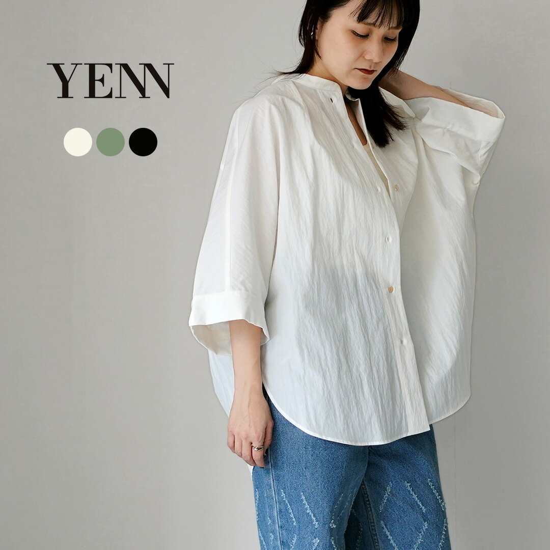 乐天商城 - YENN（イェン） ラウンドフォーム シャツ / レディース オーバーシャツ ドルマン 七分袖