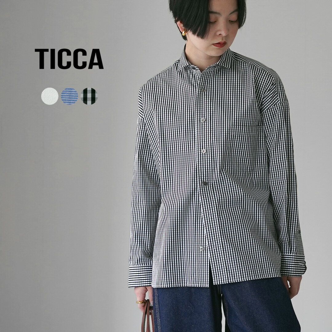 乐天商城 - 【10％OFFクーポン対象】TICCA（ティッカ） スクエア ビッグシャツ 日本製 / レディース