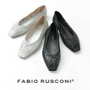 【20％OFF】FABIO RUSCONI（ファビオルスコーニ） メッシュ フラット シューズ / レディース / レザー / シンプル / スクエア トゥ / イタリア製 / リゾート / CORFU【セール】 / es4