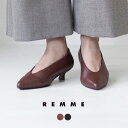 【10%OFFクーポン対象】REMME(レメ) ポインテッド パンプス / レディース 靴 ローヒール 本革 羊革 やわらかい