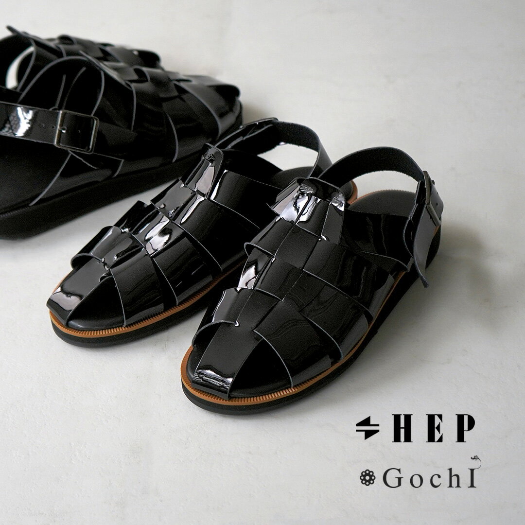 乐天商城 - 【10％OFFクーポン対象】HEP（ヘップ） 別注 エナメル DRV ドライビング サンダル 日本製 / グルカサンダル メンズ レディース ストラップ つっかけ 2way