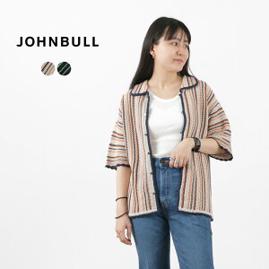 50OFFJOHNBULLʥ֥ ȥ饤ץ˥åȥݥ / ǥ ȥåץ Ⱦµ Ԥ  åȥ ޡ˥å STRIPE KNIT POLO CARDIGANڥ