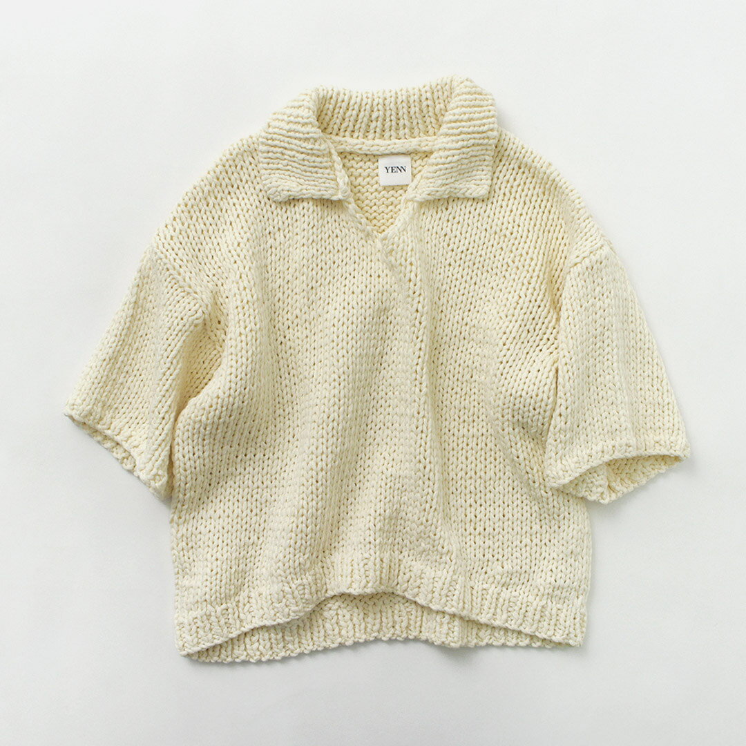 【50％OFF】YENN（イェン） ハンドニット ポロカラー プルオーバー / サマーニット 半袖 レディース 襟付き ポロシャツ 綿100 HAND KNIT POLO COLLAR PO【セール】 daigochi-10006167 GochI by ROCOCO サンプル画像3
