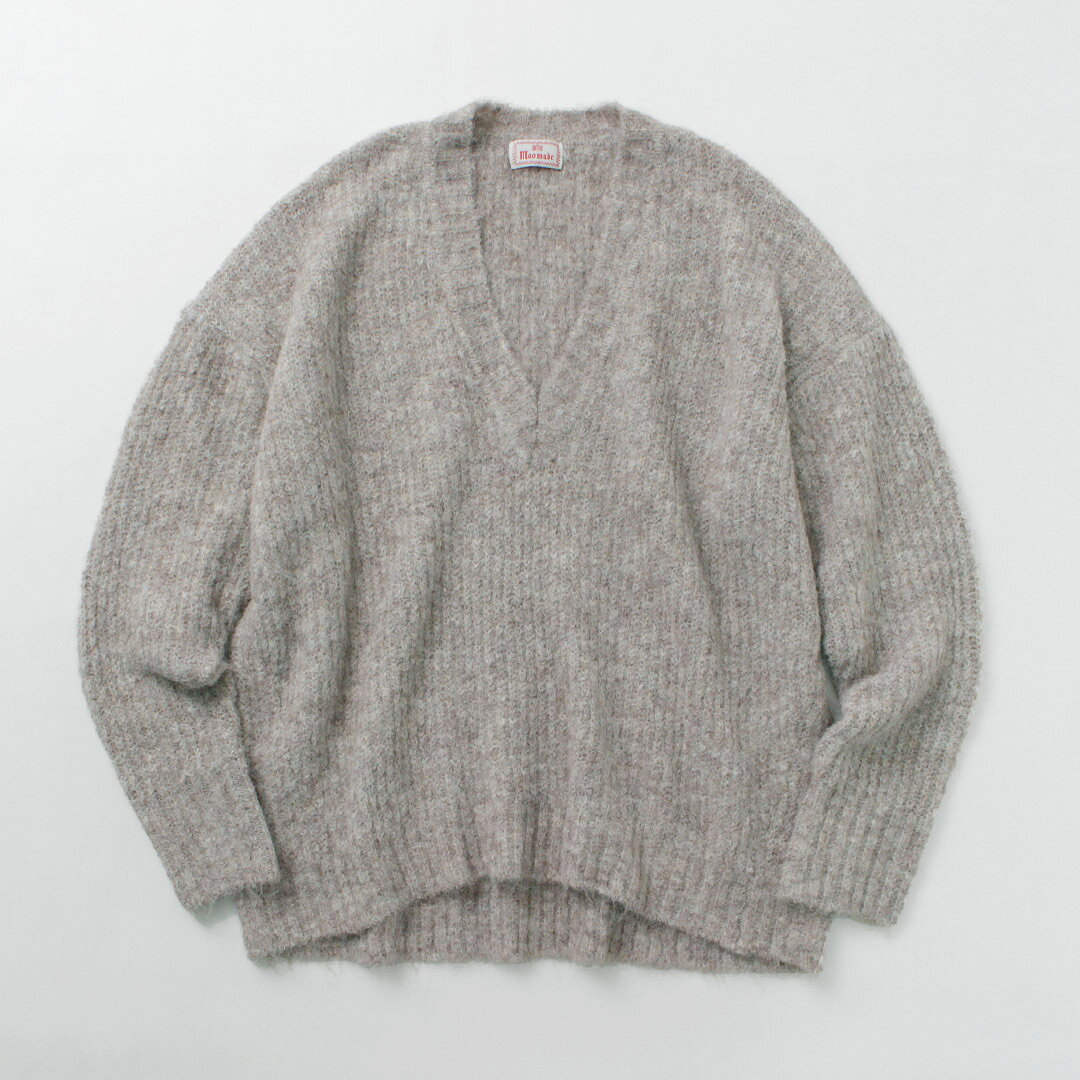 【50％OFF】MAO MADE（マオメイド） フェザーヤーン ディープVネック ニット / レディース トップス セーター 長袖 無地【セール】 daigochi-10006833 GochI by ROCOCO サンプル画像3