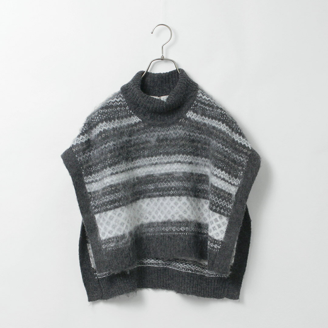 【50％OFF】MIDIUMI（ミディウミ） ケープニット / レディース トップス ベスト ハイネック タートルネック ショート丈 ウール フェアアイル【セール】 daigochi-10006867 GochI by ROCOCO サンプル画像3