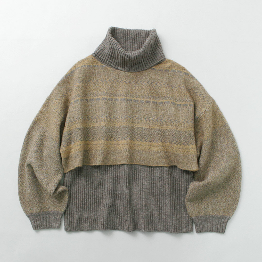【50％OFF】KELEN（ケレン） WIYO ランダムパターン レイヤード ニット / レディース トップス ハイネック セーター【セール】 daigochi-10006888 GochI by ROCOCO サンプル画像3
