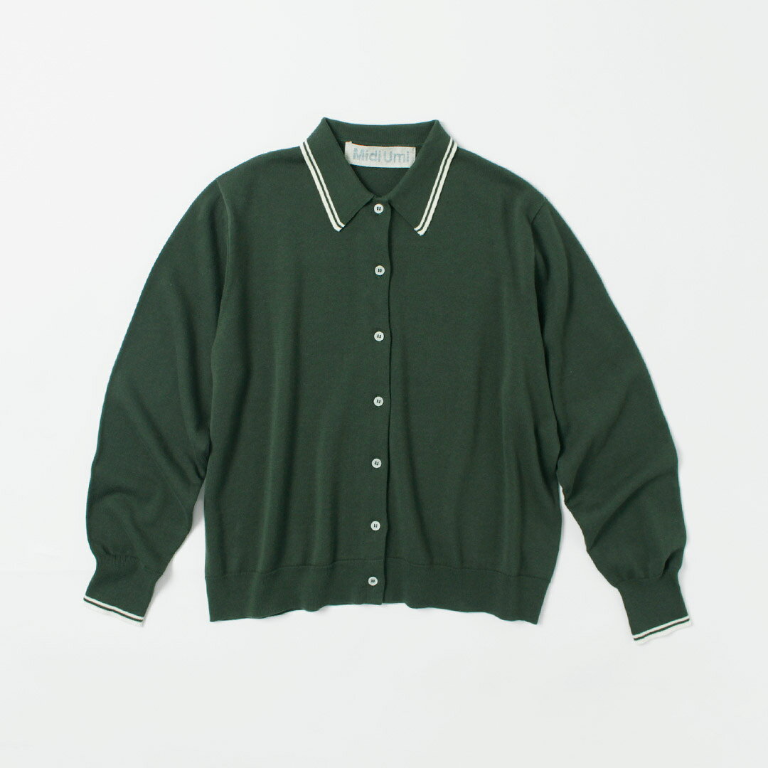 【30％OFF】MIDIUMI（ミディウミ） ポロニット カーディガン / レディース トップス 羽織 長袖 襟付き 綿100 コットン ショート丈【セール】 daigochi-10006980 GochI by ROCOCO サンプル画像3
