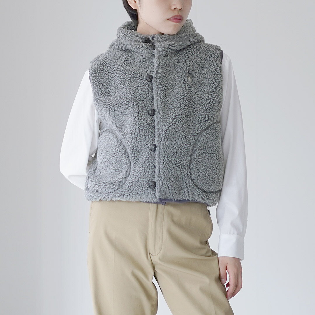 ジムフレックス ベスト グレー 14 Gymphlex ジムフレックス ダブルジップ ボアベスト グレー DK.HEATHER