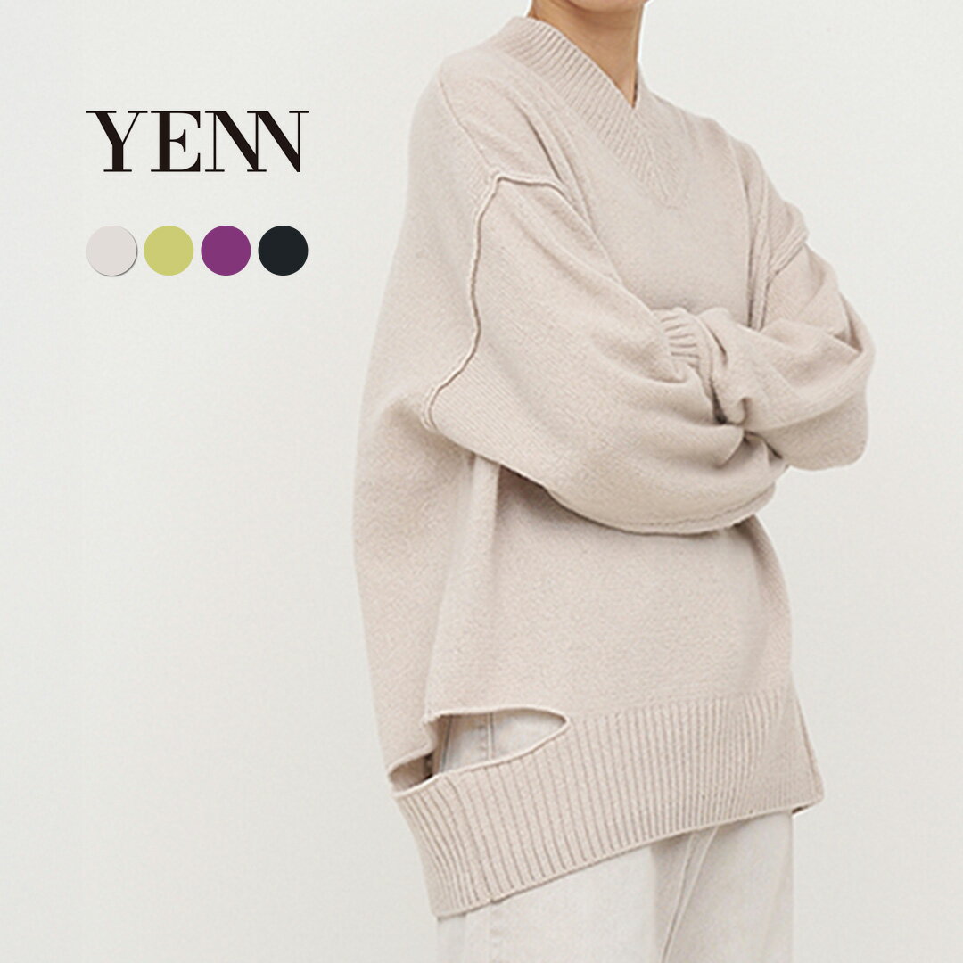 YENN（イェン） ウォッシャブルウール Vネック プルオーバー / ニット 長袖 トップス レディース