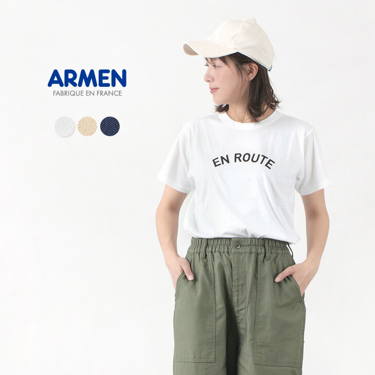 【30％OFF】ARMEN（アーメン） ROUTE コットン ジャージー クルーネック ショートスリーブ Tシャツ/ レディース 半袖 プリントTシャツ NFA1401P26 ROUTE COTTON JERSEY CREW NECK S/SL T-SHIRT【セール】